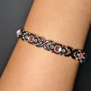 Bedazzled Metal Bracelet w/ Magnets Magnetic Energy